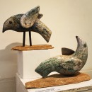 Марина Абдуллина. Скульптурная композиция ''Ранние птицы''. 2017. Глина, ангобы,