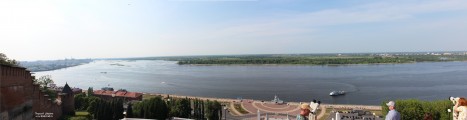 Панорама Волги. Вид от Чкаловской лестницы. Нижний Новгород. Июнь 2015 года. Фото Татьяны Шепелевой