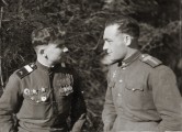 Василий Маньковский (слева). Фото из личного архива. 1952 год