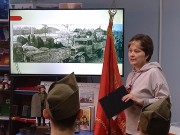 ''Канавино и канавинцы в годы войны''. Ведущая рассказывает о трудовом подвиге земляков в годы Великой Отечественной войны. Библиотека им. А. Гайдара. 3 мая 2023 года