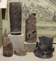 Отопительные трубы. Золотая Орда, XIV век. Труба отопительная, XVIII век. Из раскопок на территории Нижегородского кремля и гостиничного комплекса ''Волжский откос''. Фото Татьяны Шепелевой. 24 сентября 2014 года