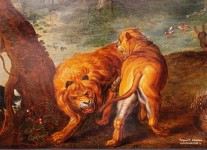 Ян Брейгель Младший (1601 – 1678). Франс Ваутерс (1612 – 1659). Сцена грехопадения в райском саду. Фрагмент. Фото Татьяны Шепелевой