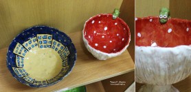Конфетница ''Ночной город''‘ и чашка ''Мухомор''. Автор Светлана Сахарова. Фото Татьяны Шепелевой