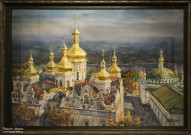 Золотые купола Киево-Печерской Лавры. Акварель. 2000. Худ. Величко В.Н.. Фото Татьяны Шепелевой