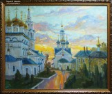 Татьяна Яковлева. Бор. Церковный комплекс. Никольский и Сергиевский храмы. Холст, масло. 2016 год. Фото Татьяны Шепелевой