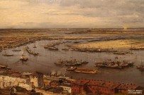 Боголюбов А.П. (1824 - 1896). Нижний Новгород (Вид с нагорной стороны на Кремль и место слияния Оки с Волгой). Фрагмент. 1870. Фоторепродукция Татьяны Шепелевой