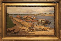 Петровичев П.И. (1874 - 1947). Волжские пристани. 1910. Фоторепродукция Татьяны Шепелевой
