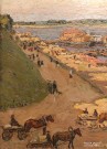 Петровичев П.И. (1874 - 1947). Волжские пристани. Фрагмент. 1910. Фоторепродукция Татьяны Шепелевой