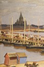 Юон К.Ф. (1875 - 1958). Мост через реку Оку в Нижнем Новгороде. Фрагмент. 1912. Бумага, акварель, гуашь, белила. Из собрания НГХМ. Фоторепродукция Татьяны Шепелевой