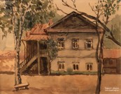 Осипов П.Ф. (1887 - 1962). Дом И.Я. Салабановой. 1937. Бумага, акварель. Фоторепродукция Татьяны Шепелевой