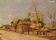 Радимова Т.П. (1916 - 2000). Дом Л.М. Порхунова (Внешний вид). Фрагмент. 1951.  Фото Татьяны Шепелевой