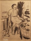 Зыков А.И. (1930 - 2008) ''В людях''. Усталость. 1966-1967. Бумага, карандаш. Фоторепродукция Татьяны Шепелевой
