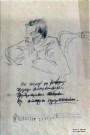 Шаляпин Ф.И. (1873-1938). А.М. Горький (дружеский шарж с нотами). 1911. Бумага, карандаш. Фоторепродукция Татьяны Шепелевой