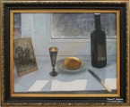 Рудольф Соснин. Натюрморт с рюмкой (память о деде Н.Е. Репине).  2016. Холст, масло