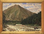 Рудольф Соснин. Река Адылсу. 1987. Бумага, масло