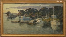 Рудольф Соснин. Горьковское море. В заливе вечер. 2008. ДВП, масло