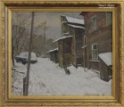 Рудольф Соснин. Двор на улице Нижегородской. 2016. Картон, масло