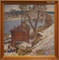 Рудольф Соснин. Пейзаж с красным домом. 1977. Холст, масло