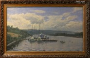 Рудольф Соснин. На Оке. Яхт-клуб. 2015. ДВП, масло