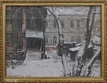 Рудольф Соснин. Парадный подъезд на улице Гоголя. 2015. Картон,  масло