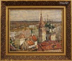 Рудольф Соснин. Гороховец. Апрель. 1988. Картон, масло