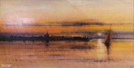 Александр Терентьев. Вечерняя Стрелка. Бумага, акварель. 2015 г. Фото Татьяны Шепелевой