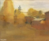Александр Терентьев. Осенний мотив. Часовая башня Нижегородского кремля. Бумага, акварель. 2014 г. Фото Татьяны Шепелевой