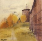 Александр Терентьев. Осенний мотив. Белая башня Нижегородского кремля. Бумага, акварель. 2014 г. Фото Татьяны Шепелевой