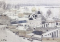 Александр Терентьев. Храм в честь Казанской иконы Божией Матери. Бумага, акварель. 2017 г. Фото Татьяны Шепелевой