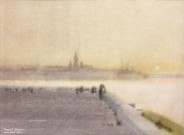 Александр Терентьев. Вид на Стрелку. Бумага, акварель. 2017 г. Фото Татьяны Шепелевой