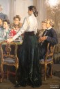 Кириллов А.И. (1918 - 1997). А.М. Горький читает пьесу &quot;На дне&quot; артистам Художественного театра в 1902 году. 1949 год. Фрагмент. Фоторепродукция Татьяны Шепелевой