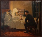 Ефанов В.П. (1900 - 1978). Сталин у постели больного Горького. Фоторепродукция Татьяны Шепелевой
