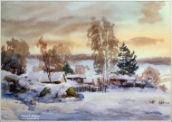 Валерий Хазов. Зимний вечер. Село Черновское. 2010. Фоторепродукция Татьяны Шепелевой