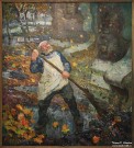 Сергей Родионов. Веселый дворник. Холст, масло. Фоторепродукция Татьяны Шепелевой