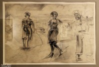 Василий Маслов. В порту. 1930-е. Бумага, карандаш. Из собрания НГХМ. Фоторепродукция Татьяны Шепелевой