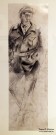 Василий Маслов. Набросок. Оборот рисунка «Рабочий». Фрагмент. 1930-е. Факсимиле. Из собрания НГХМ. Фоторепродукция Татьяны Шепелевой