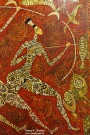 Марина Полякова. Бегущие. Фрагмент. 2012. Холст, темпера. Фоторепродукция Татьяны Шепелевой