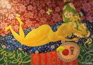 Марина Полякова. Бабочки. 2011. Холст, темпера. Фоторепродукция Татьяны Шепелевой