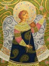 Марина Полякова. Ангел. Фрагмент. 2017. Холст, темпера. Фоторепродукция Татьяны Шепелевой