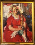 Архипов А.Е. (1861 - 1930). Женщина в красном. Холст, масло. 1917 год. НГХМ. Фоторепродукция Татьяны Шепелевой