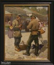А.В. Маковский (1869 – 1924). На толкучке. 1919. Вариант-повторение фрагмента картины «Базар в Плёсе» (1918, частное собрание). НГХМ. Фоторепродукция Татьяны Шепелевой