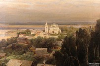 Саврасов А.К. (1830 – 1897). Печерский монастырь в Нижнем Новгороде. Фрагмент. 1871. НГХМ. Фоторепродукция Татьяны Шепелевой