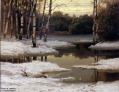 Волков Е.Е. (1844 – 1920). Весной. Фрагмент. 1880. НГХМ. Фоторепродукция Татьяны Шепелевой