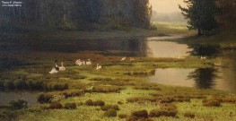 Мещерский А.И. (1834 – 1902). В кочках. Фрагмент. 1889. НГХМ. Фоторепродукция Татьяны Шепелевой
