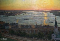 Юон К.Ф. (1875 – 1958). Закат. (Закат на Волге. Нижний Новгород). Фрагмент. 1911. НГХМ. Фоторепродукция Татьяны Шепелевой