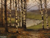 Волков Е.Е. (1844 – 1920). Золотая осень. Фрагмент. НГХМ. Фоторепродукция Татьяны Шепелевой