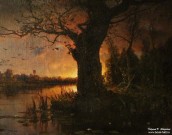 Клевер Ю.Ю. (1850 – 1924). Закат. Фрагмент. 1893. НГХМ. Фоторепродукция Татьяны Шепелевой