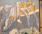 Кустодиев Б.М. (1878 – 1927). Цветы на балконе на фоне гор. Фрагмент. 1912. НГХМ. Фоторепродукция Татьяны Шепелевой