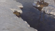 Бялыницкий-Бируля В.К. (1872 – 1957). В начале весны. Фрагмент. 1900-е. Музей пейзажа. Плёс. Фоторепродукция Татьяны Шепелевой
