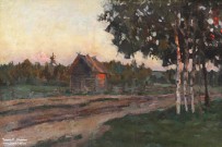 Жуковский С.Ю. (1875 – 1944). Летний закат. Фрагмент. 1900-е. Музей пейзажа. Плёс. Фоторепродукция Татьяны Шепелевой